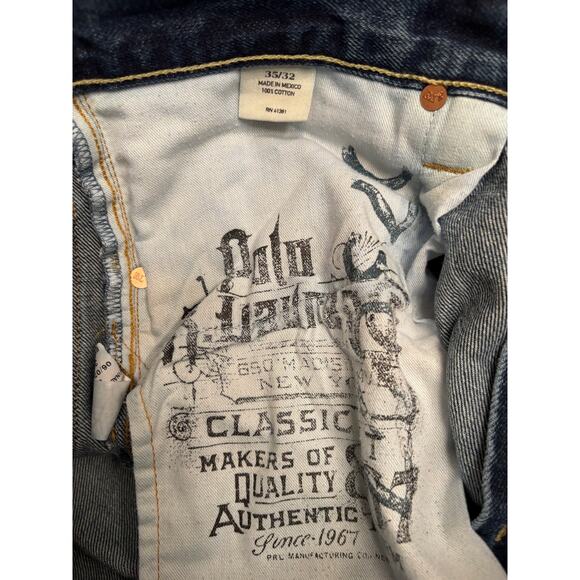 POLO RALPH LAUREN 867 CLASSIC FIT BLUE JEANS SIZE 35/32 - Picture 4 of 5